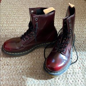 Original Dr. Marten combat boots, cherry red